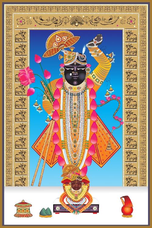 Shreenathji Chappan Bhog Darshan Canvas Painting
