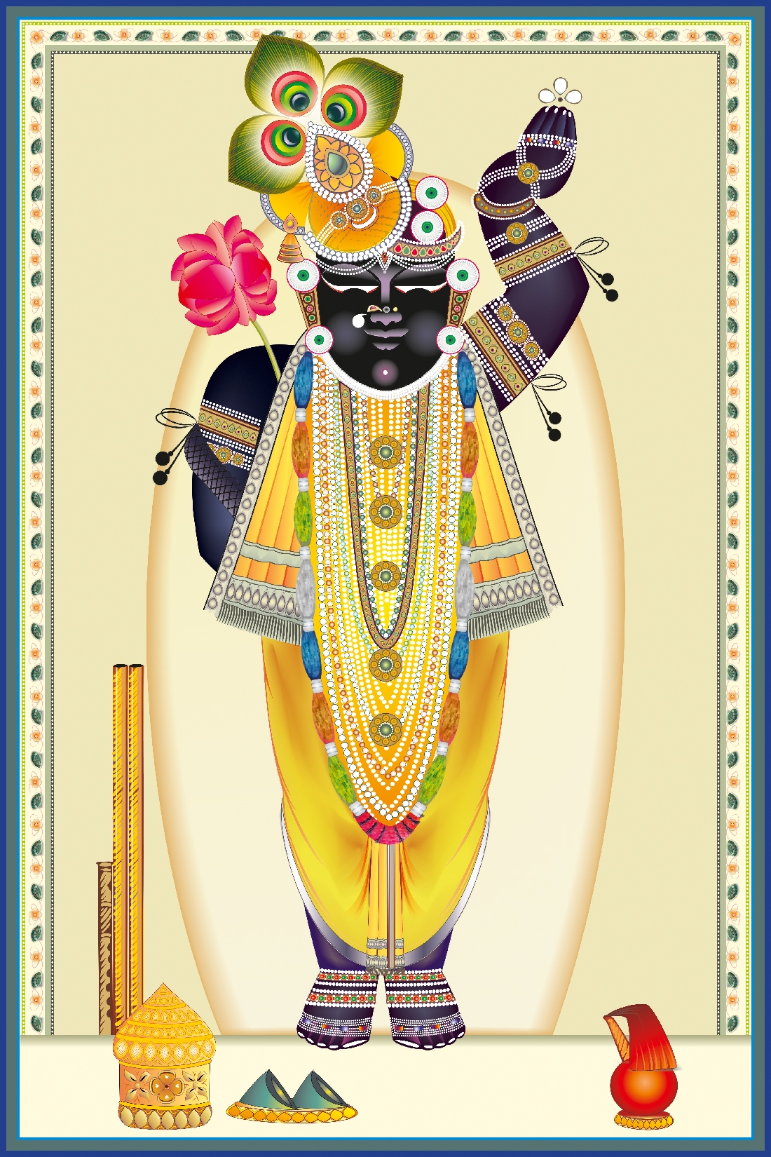 Vaman Dwadashi Shrinathji Swaroop Wall Art – Nathdwara Rajasthan