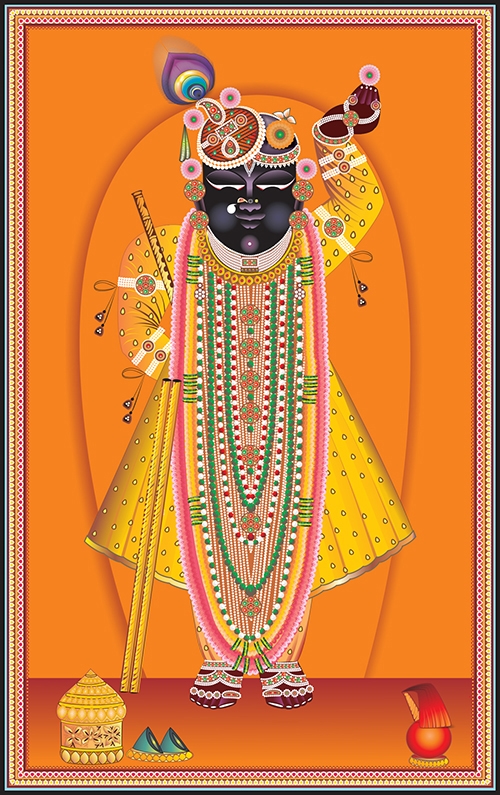 Holy Darshan Shrinathji Vijayadashami Pichwai Wall Art