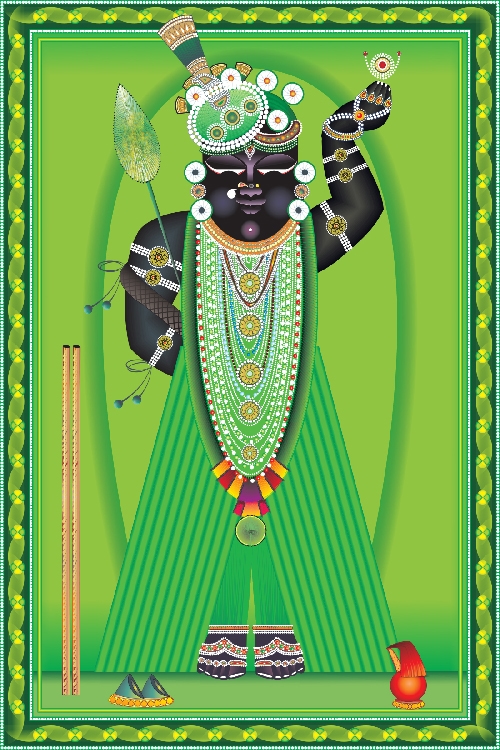 Shreenathji Hariyali Amavasya Darshan Canvas Wall Art