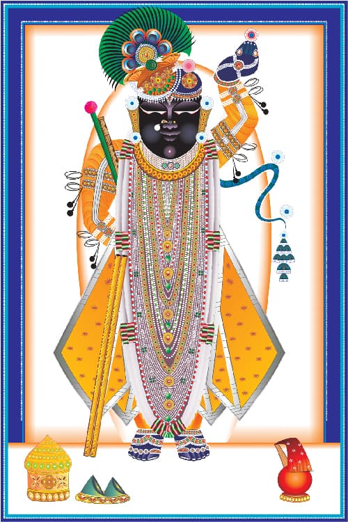 Shreenathji Ram Navami Darshan Pichwai Wall Art | Nathdwara thumbnail 1