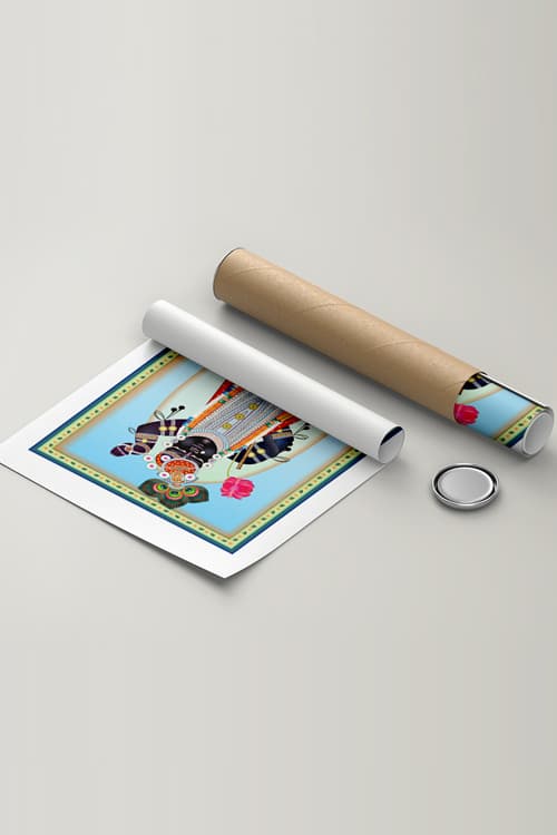 Shrinathji Thakurani Teej Darshan Nathdwara Pichwai Wall Art Print thumbnail 5