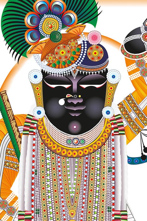 Shreenathji Ram Navami Darshan Pichwai Wall Art | Nathdwara thumbnail 4
