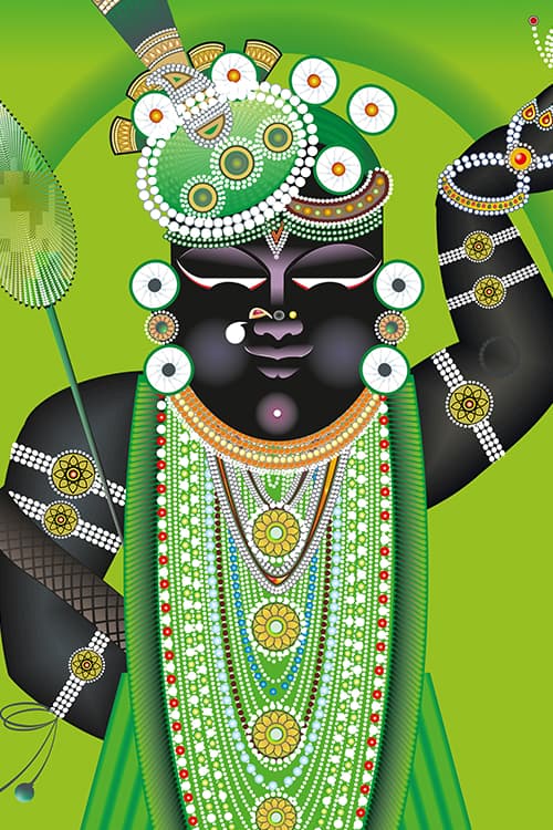 Shreenathji Hariyali Amavasya Darshan Canvas Wall Art thumbnail 3