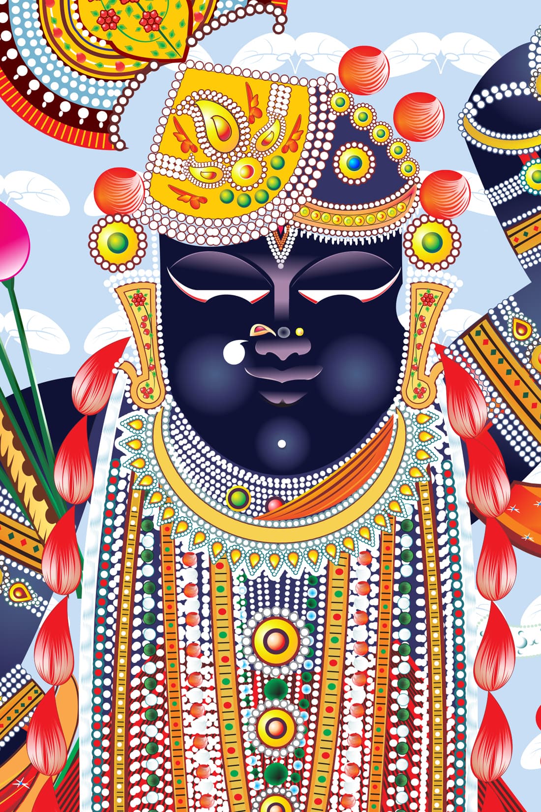 Shrinathji Rajbhog Darshan Canvas Print - Nathdwara Indian thumbnail 2