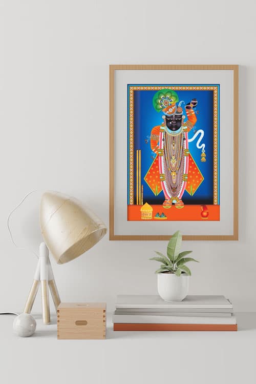 Shreenathji Sharad Purnima Darshan Pichwai Wall Art thumbnail 2