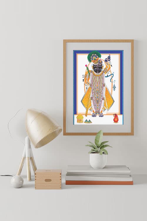 Shreenathji Ram Navami Darshan Pichwai Wall Art | Nathdwara thumbnail 2