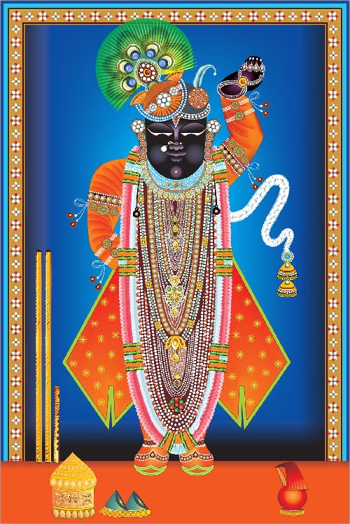 Shreenathji Sharad Purnima Darshan Pichwai Wall Art