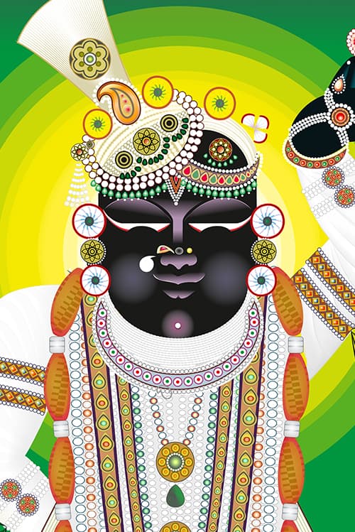 Kartik Krishna Chaturthi Darshan Shrinathji Wall Art, Nathdwara thumbnail 3