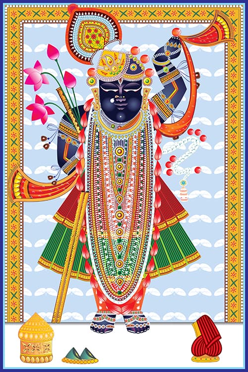 Shrinathji Rajbhog Darshan Canvas Print - Nathdwara Indian thumbnail 1