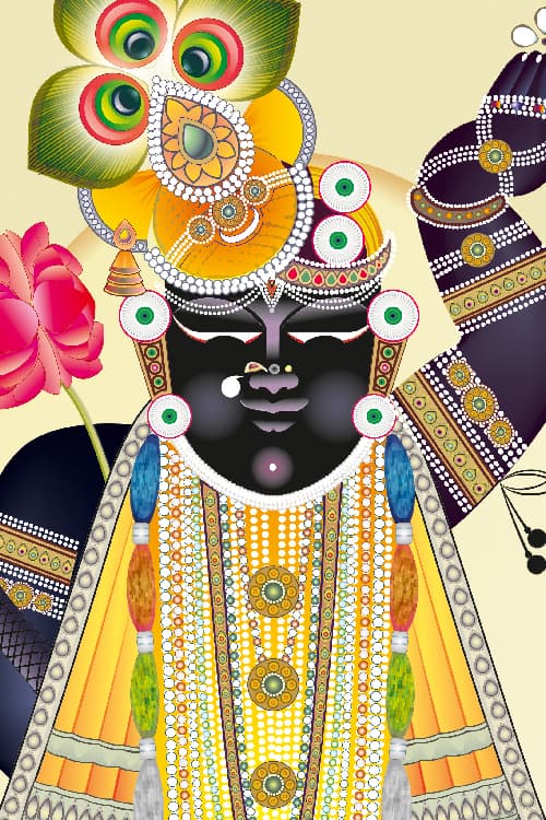 Vaman Dwadashi Shrinathji Swaroop Wall Art – Nathdwara Rajasthan thumbnail 2