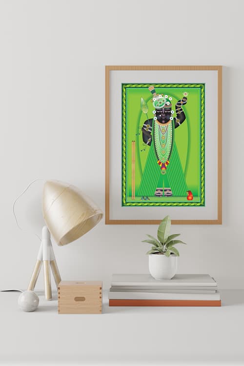 Shreenathji Hariyali Amavasya Darshan Canvas Wall Art thumbnail 2